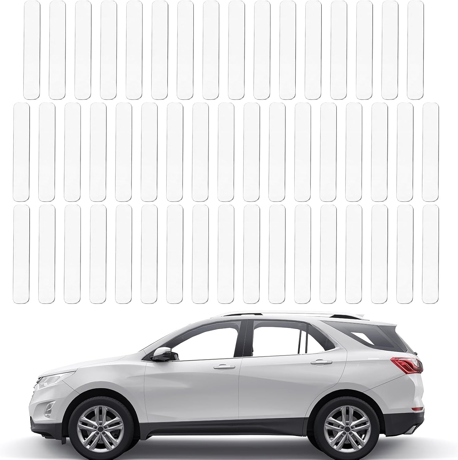 PATIKIL Bumper Guard Strip, 50 Pcs 0.07Inch Anti-Collision Patch Anti-Scratch Rear Bumper Protector Trim Self Adhesive Car Side Door Edge Sticker for SUV Pickup Truck, Clear