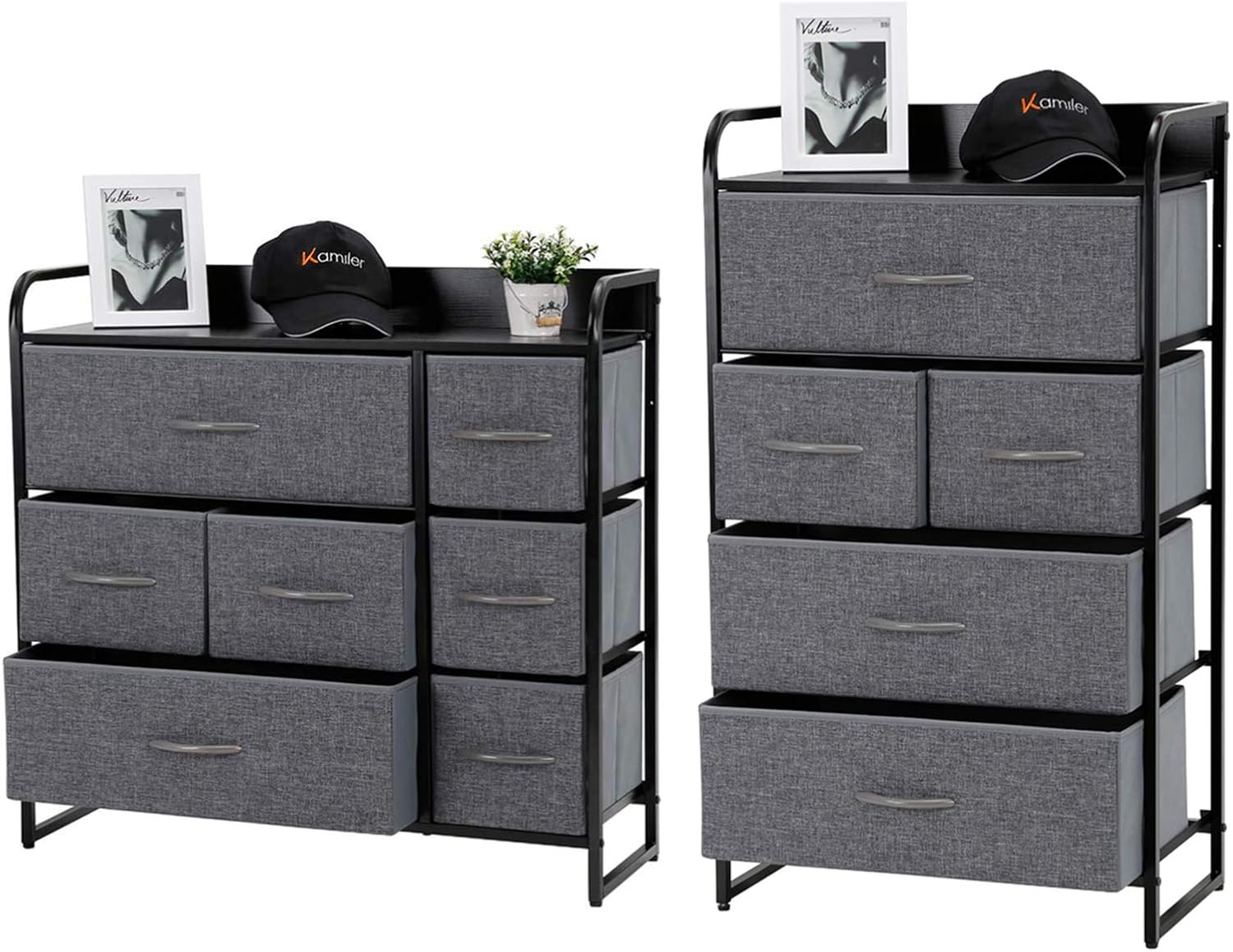 Kamiler 7 Drawer Dresser and 5 Drawer Dresser Set. Storage