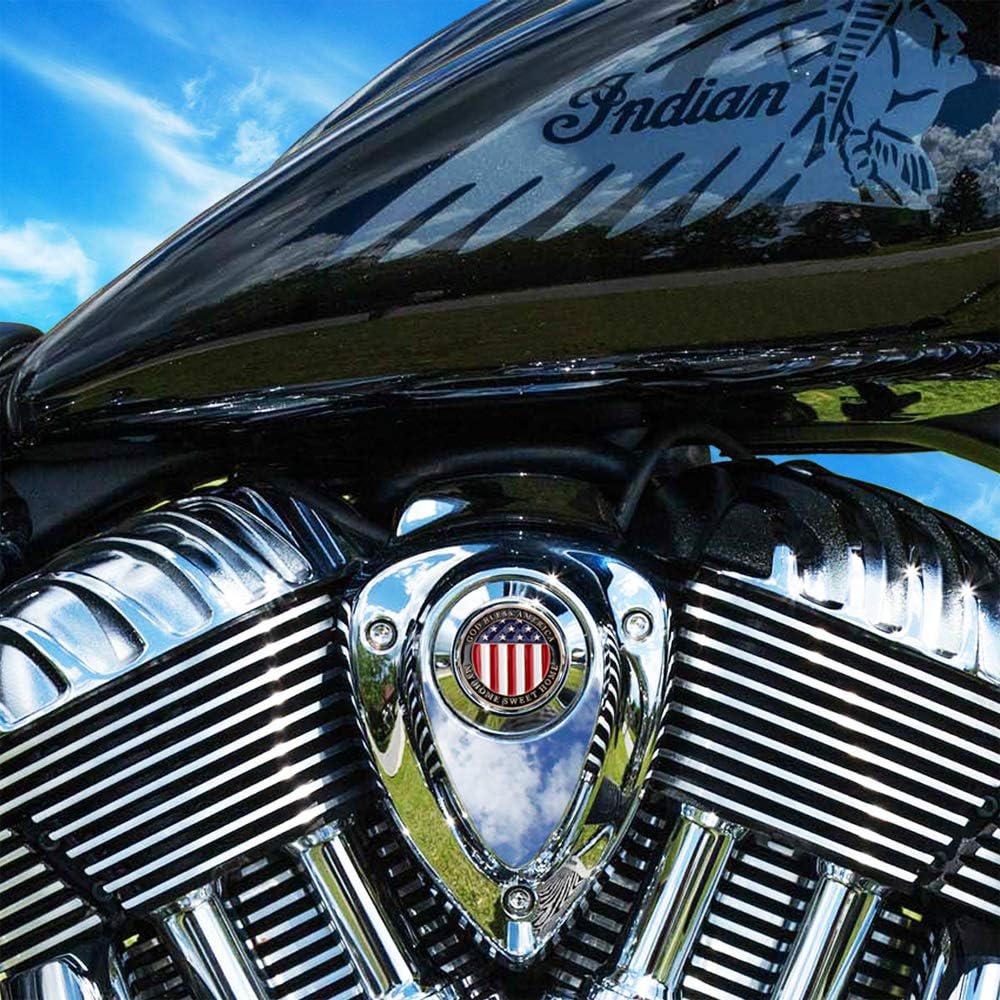 MotorDog69 インディアンホーンカバー コインマウントセット アメリカ国旗付き チーフクラシック チーフヴィンテージ ダーク
