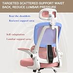 Office Chair, Ergonomic Office Chair with Back and Armrest Angles Adjustable, Computer Chair for Office and Games, Office Desk Chair Adjustable Seat Height,Pink