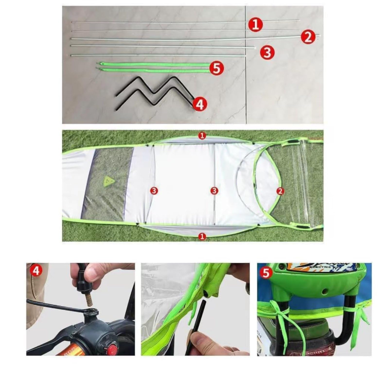 Cubierta de lluvia para scooter, accesorio fácil de instalar para mantener el scooter limpio y seco en climas lluviosos