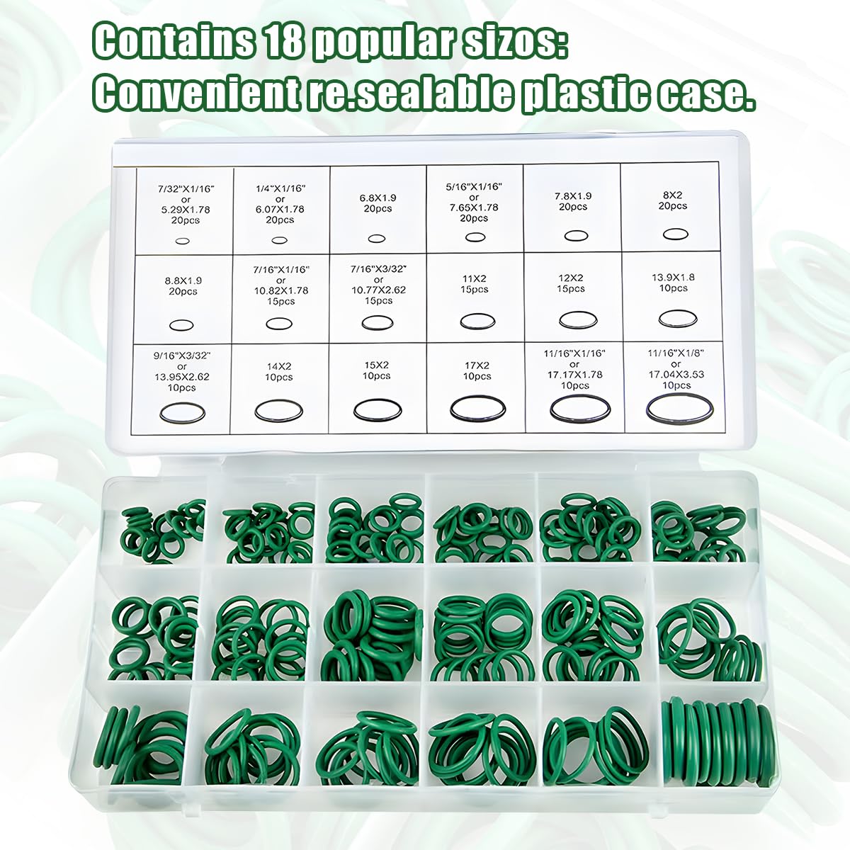 O-ring per impianti di climatizzazione, Kit di riparazione AC for auto 39 pezzi Core e 270 O-Ring for R12 R134a con strumento rimozione universale