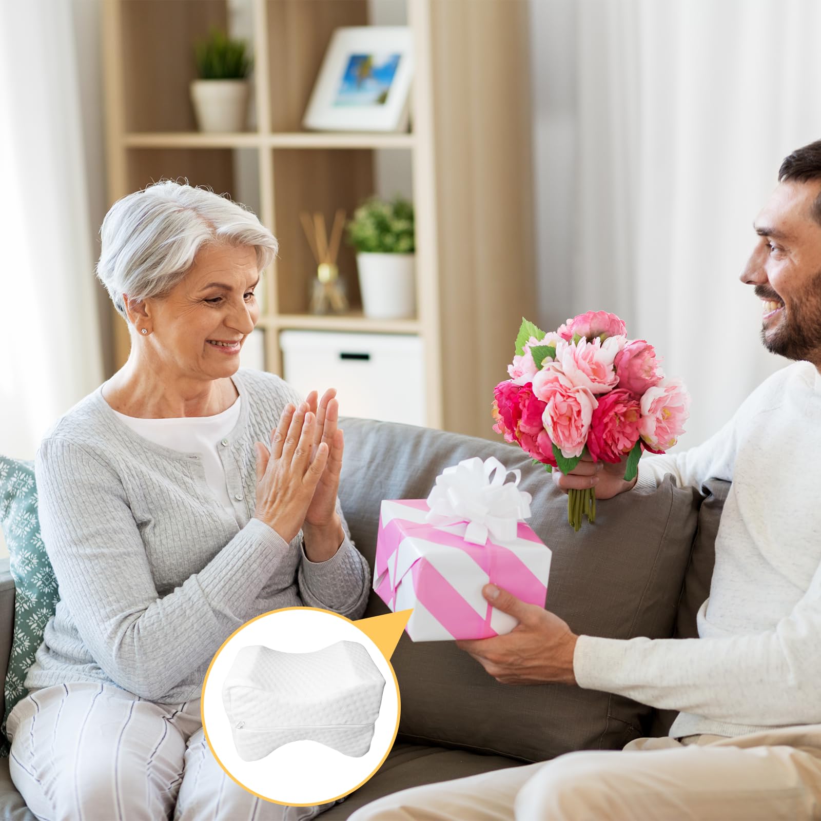 ZJZ Coussin de genou pour dormir sur le côté, oreiller en mousse à ZJZ Coussin de genou pour dormir sur le côté, oreiller en mousse à