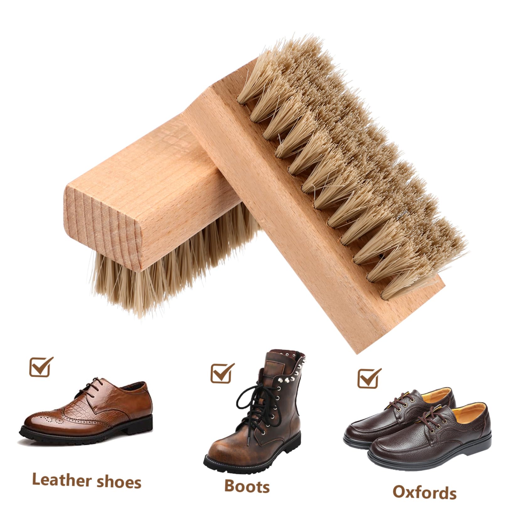 10pezzi Spazzole Per Scarpe Setole Naturali Spazzole Per Pulizia e Lucidatura e Scarpe Per Casa e Negozio