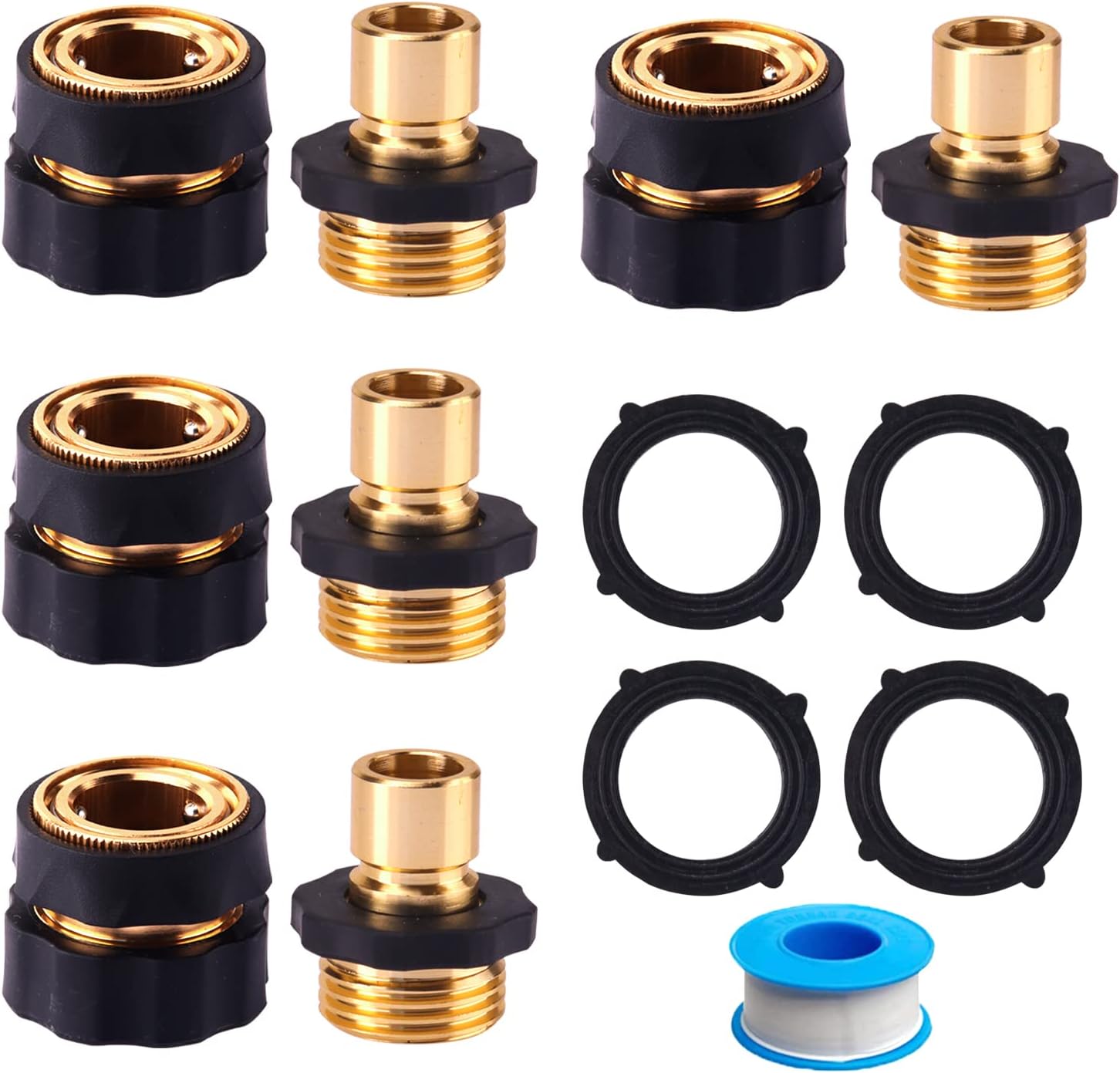 ERLSTE Quick Disconnect Water Hose Fittings, 3/4 Inch