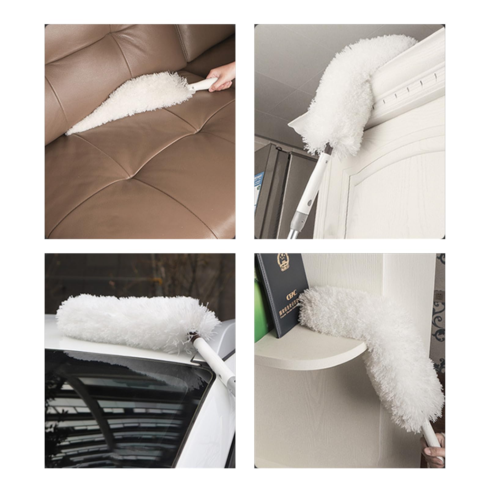 Juegos raspador para Limpieza de Cristales Ducha Limpiador con Mango Extensible,rascadora 45cm,Cepillo de Microfibra de Mano 36.5cm,para Ventanas Altas (200cm)