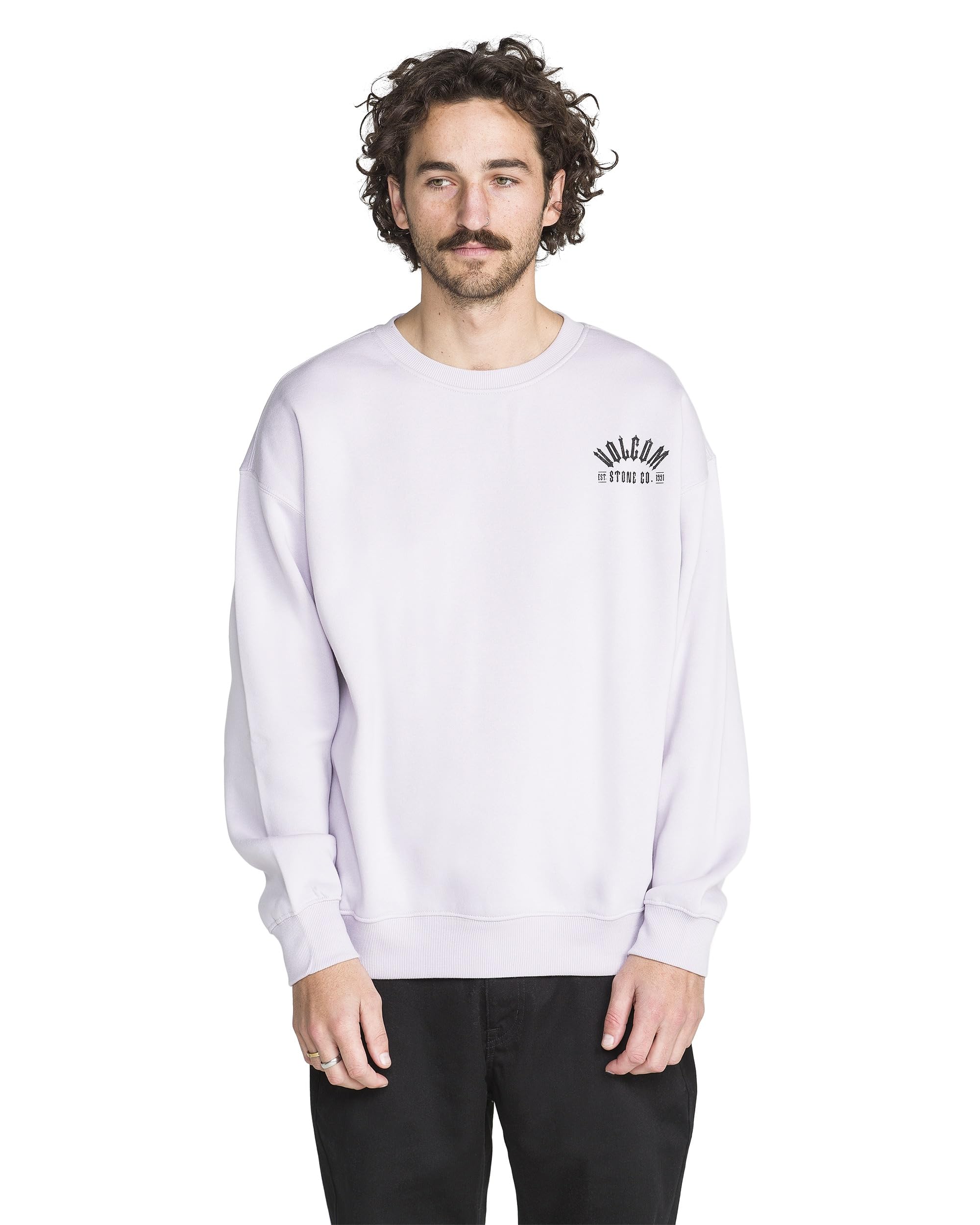 Volcom mens Roundabout Crew Fleece Sweatshirt – Soft Midweight Pullover Ribbed Cuffs, Nirvana, XL