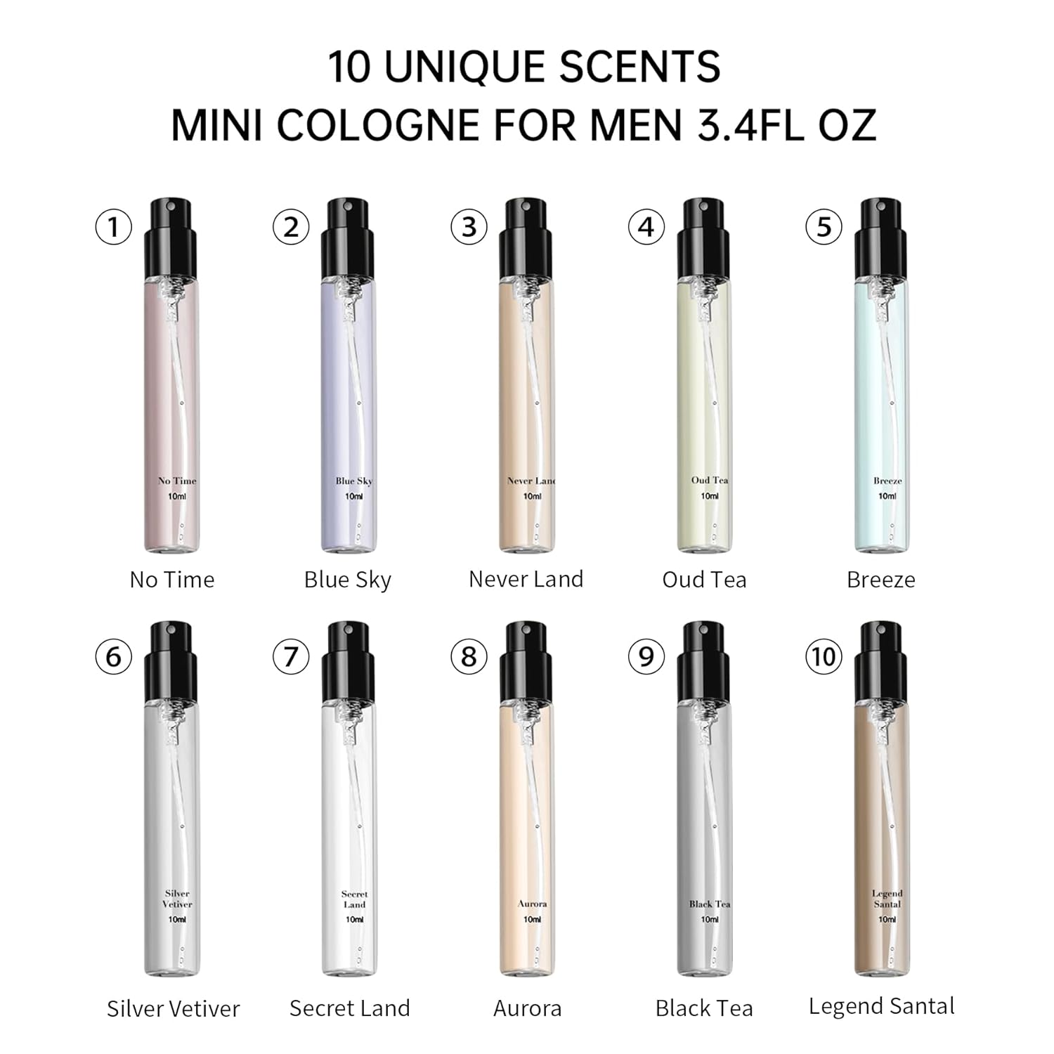 MAJESTY'S SECRET PHEROMAX Men's Luxury Cologne Gift Set – Mini Eau de Parfum Discovery Collection (10 x 0.34 fl oz) – Long-Lasting Fragrance Gift Set for Men – Travel Size Cologne Set with Gift Bag - Image 4