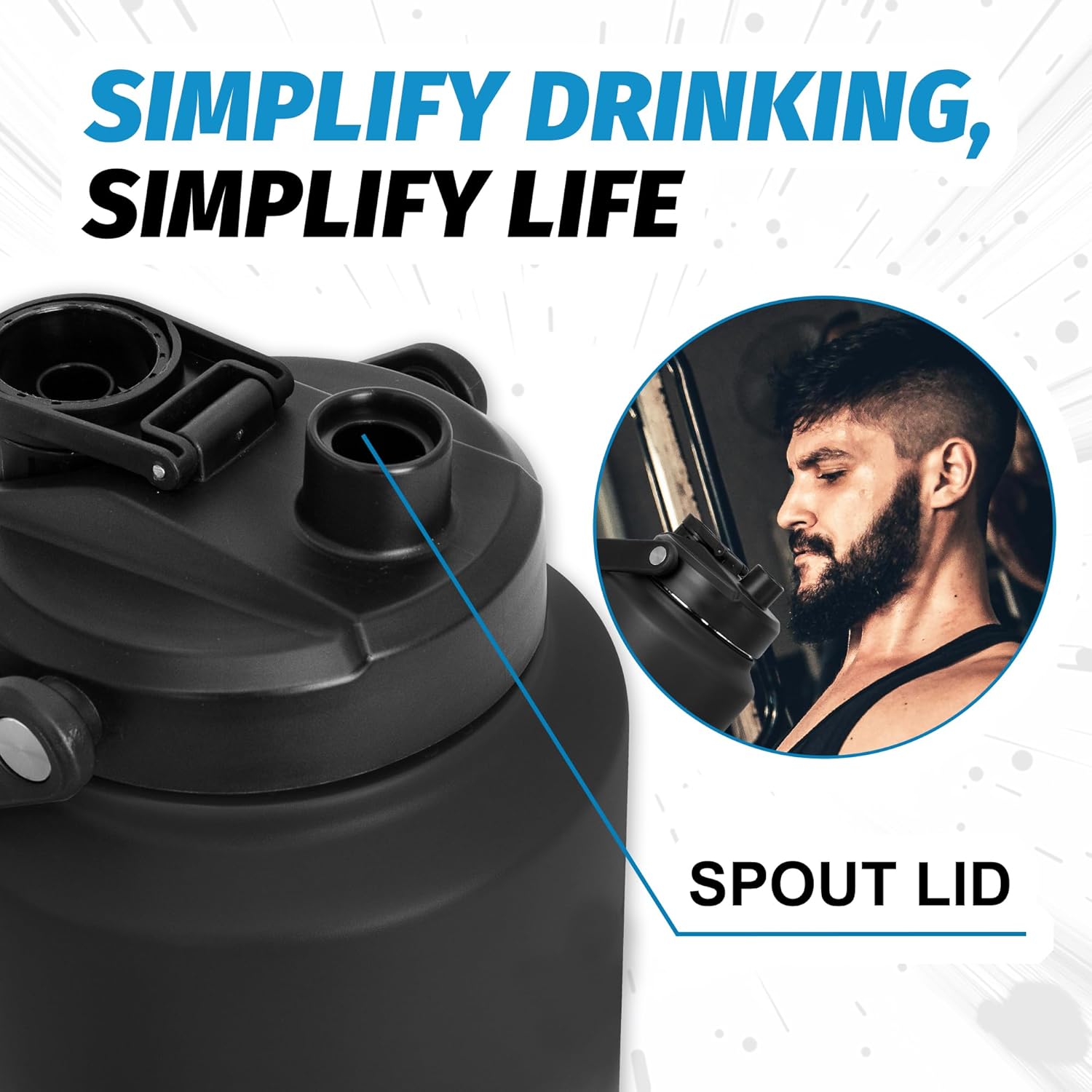 NATURE PIONEOR 1 Gallon Insulated Water Bottle - Double Vacuum Stainless Steel 128 oz Water Bottle with Holder/Carrier, Wide Mouth 1 gallon Water Jug for Outdoor Sports, Hiking, Camping, Gym - Image 3