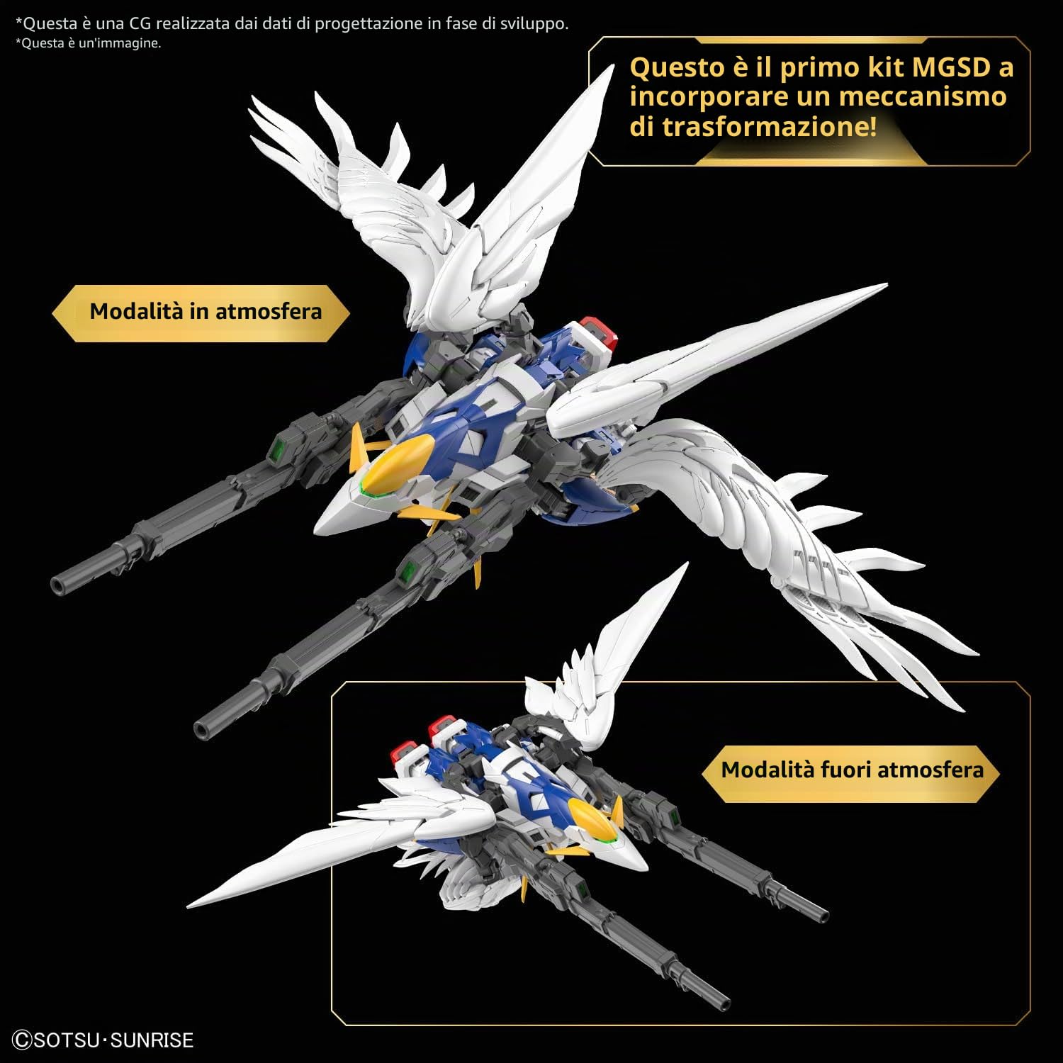 BANDAI SPIRITS MGSD Mobile Suit Gundam W Endless Waltz Wing Gundam Zero EW Modello in plastica codificata a colori