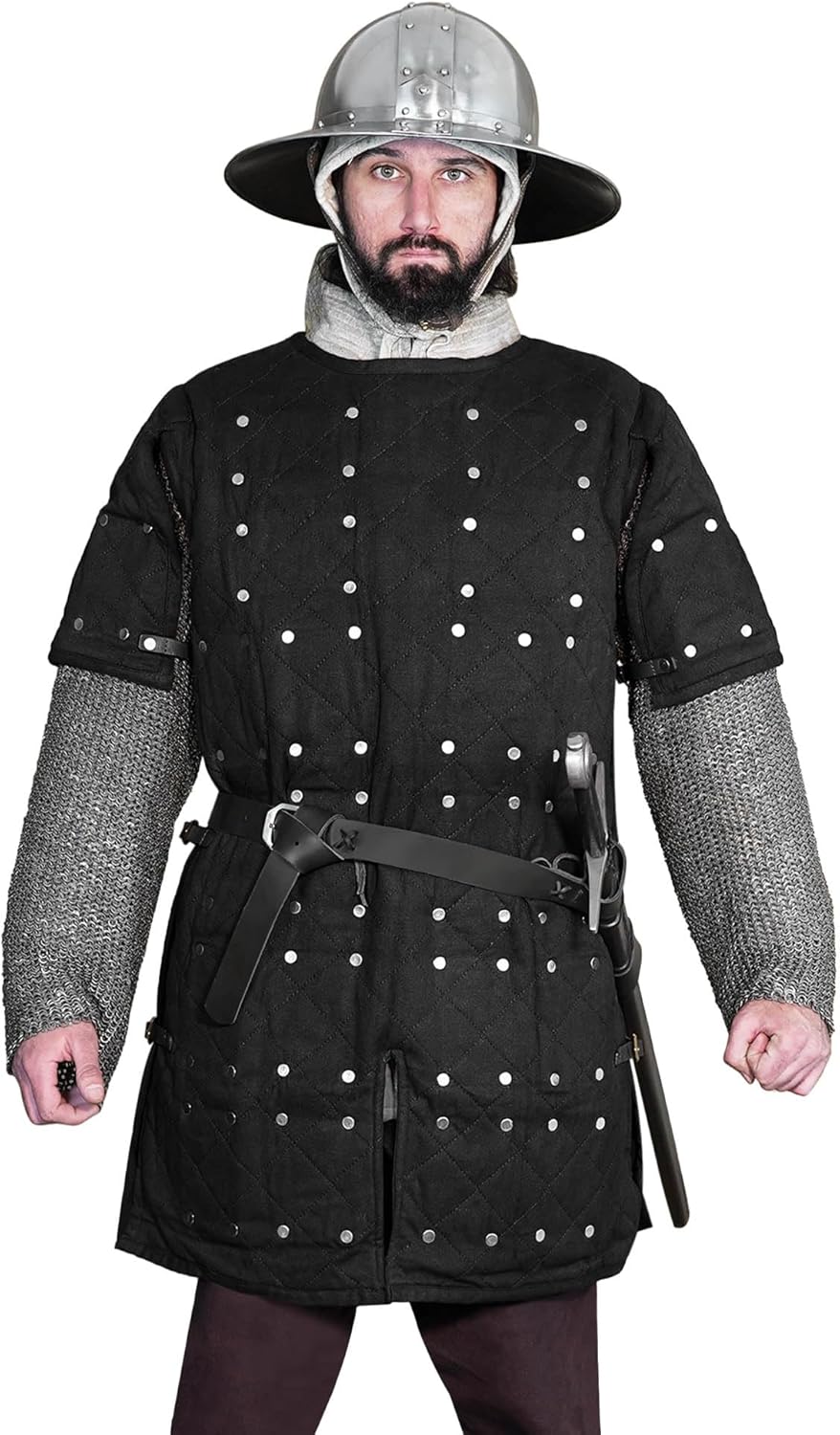 Lord of Battles Medieval Brigandine with Riveted Steel Plates Body Armor Costume for LARP Ren Fair and Medieval Event
