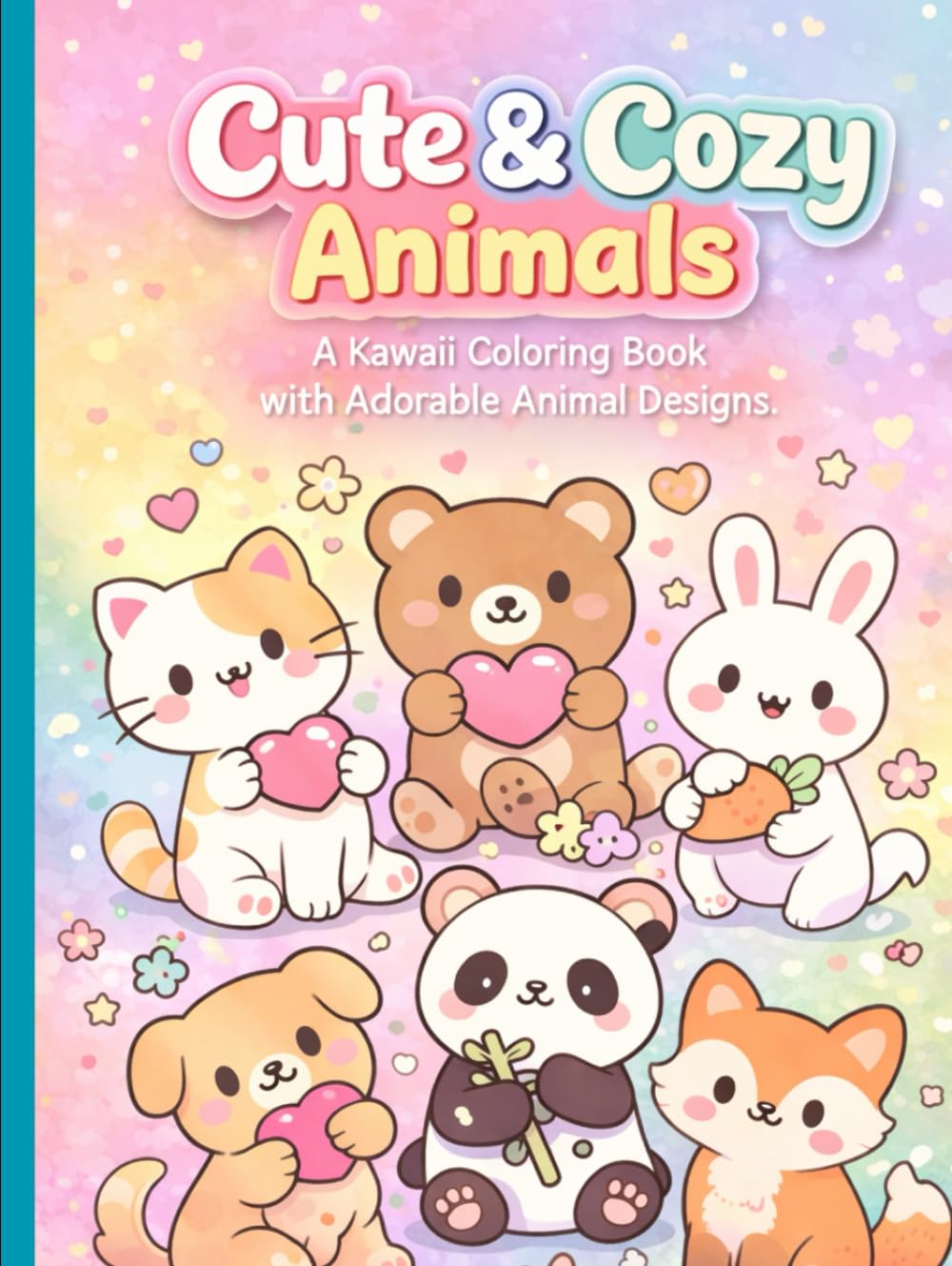 Cute & Cozy Animals: A Kawaii Coloring Book with Adorable Animal Designs for Relaxation and Creative Fun