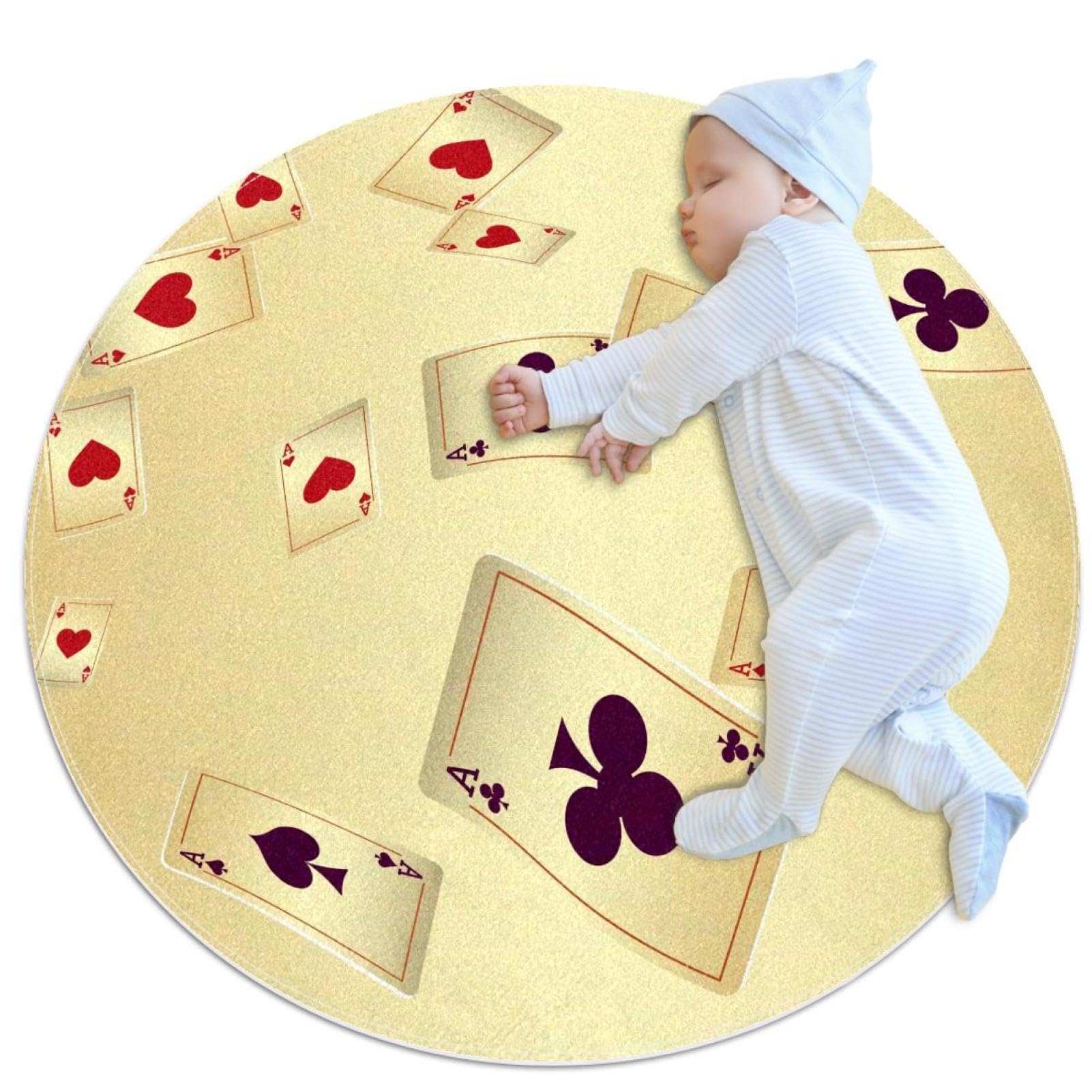 Tapis de salle de bain rond 1m de diamètre anti-glisse chambre