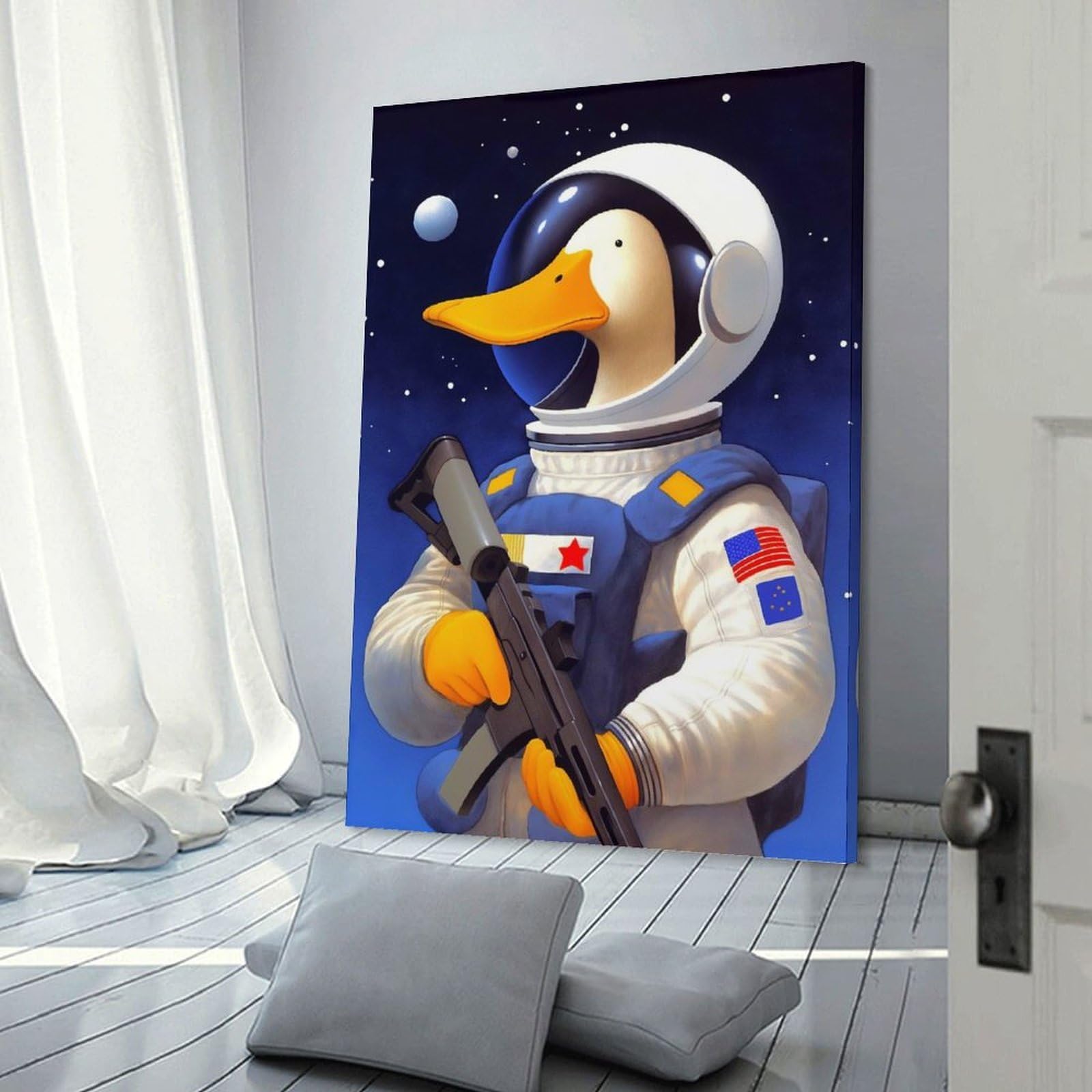 Junmoney Wall Art Print Quack Attack, 20x30inch(50x75cm), for Living Room, Bedroom Or Apartment Walls, Modern Wall Decor for Cosy Interiors