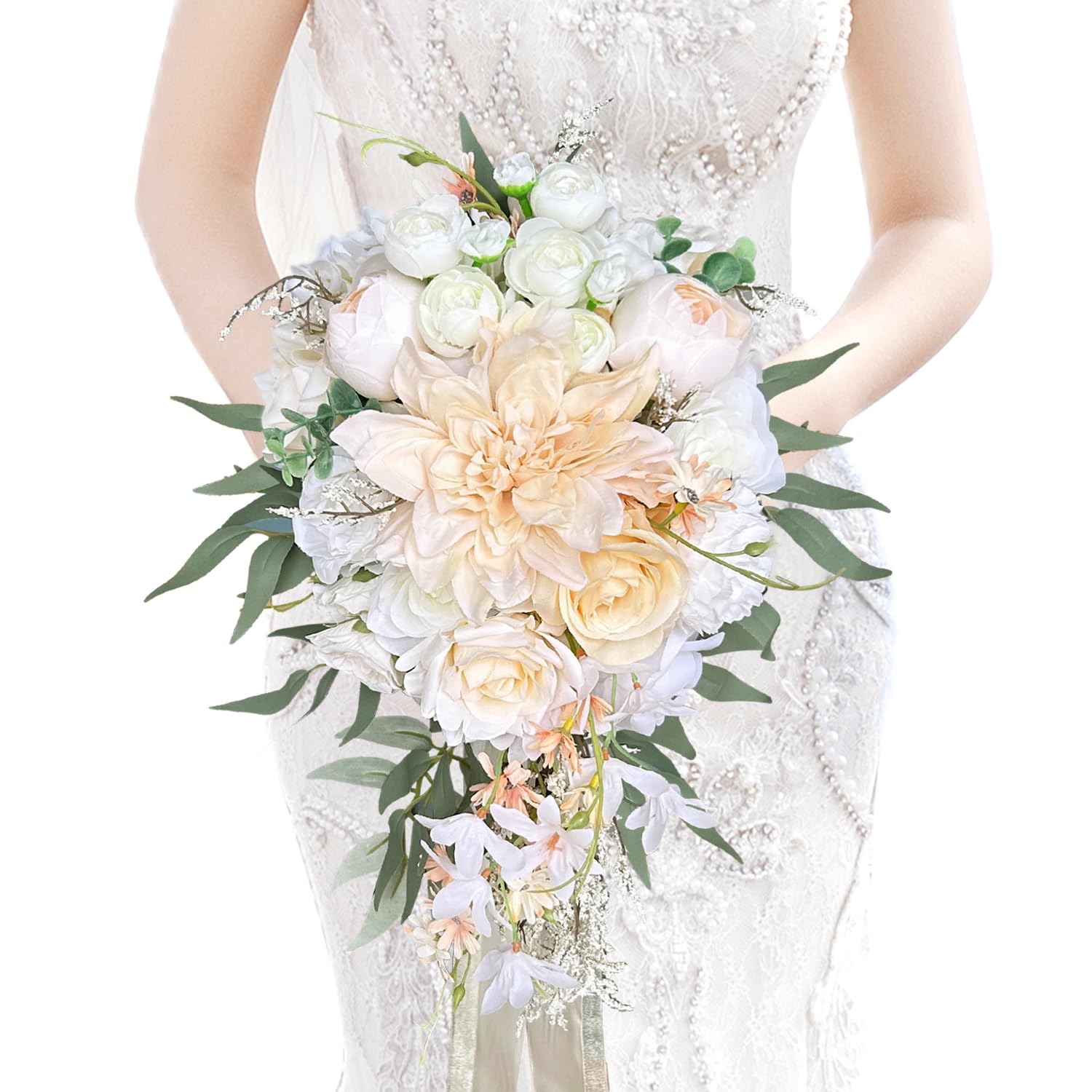 Amazon.com: LCiclly 10 Inch Cascading Bouquets for Bride Fall