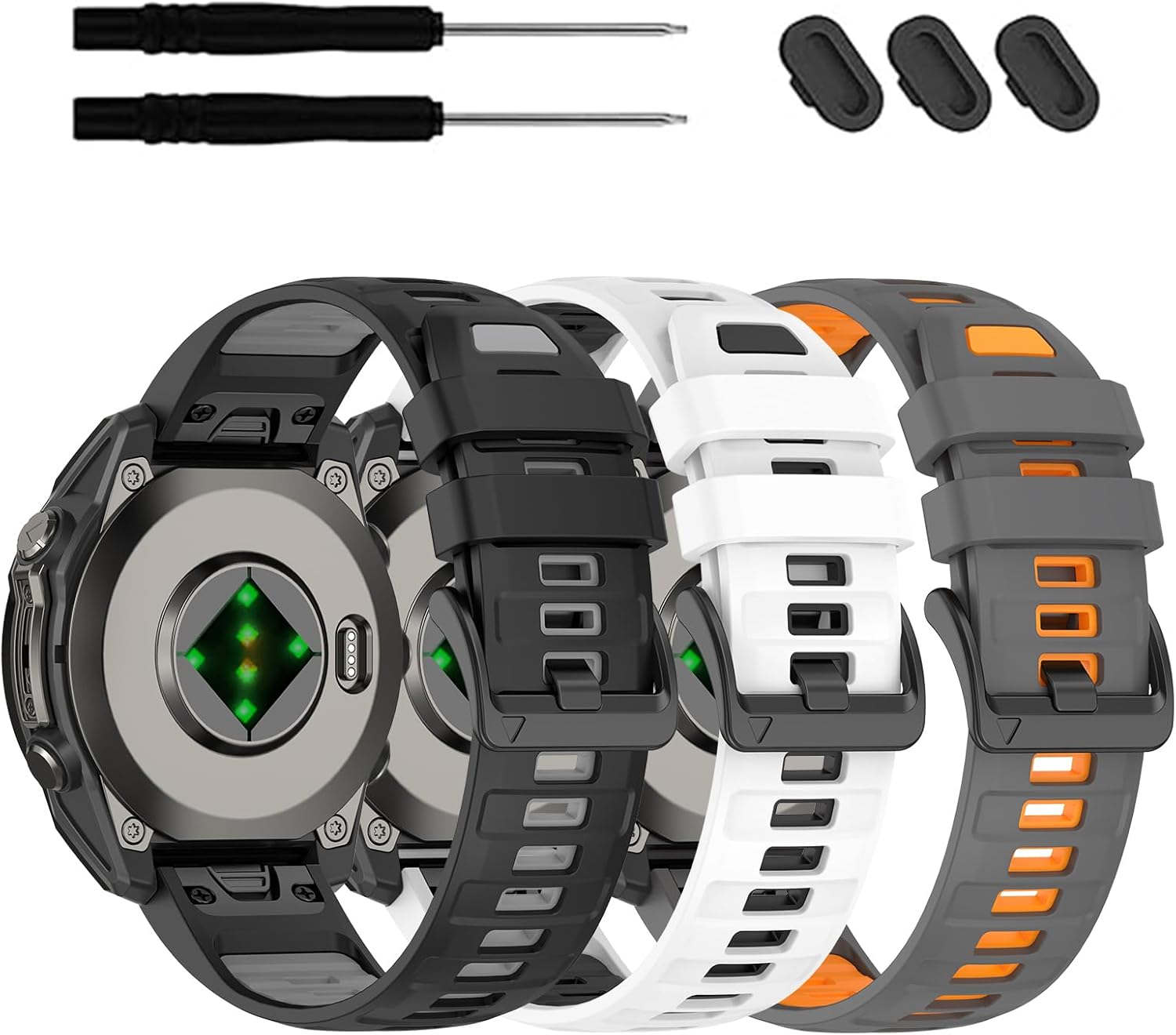 22mm Silicone Watchband Compatible with Garmin Tactix 8/Fenix 8 AMOLED 47mm/7 Pro/7/6 Pro/6/5 Plus/5, QuickFit Straps for Garmin Fenix E/Forerunner 965/955/945/Descent G2/G1 Solar - Image 4