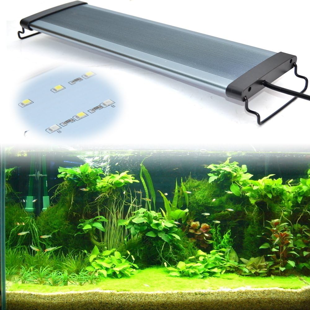Eday 120-150CM LED Aquarium Lighting Fixture For Fish Tanks,Over Head 172 LED Lamp Lights,Lighting Color White and Blue