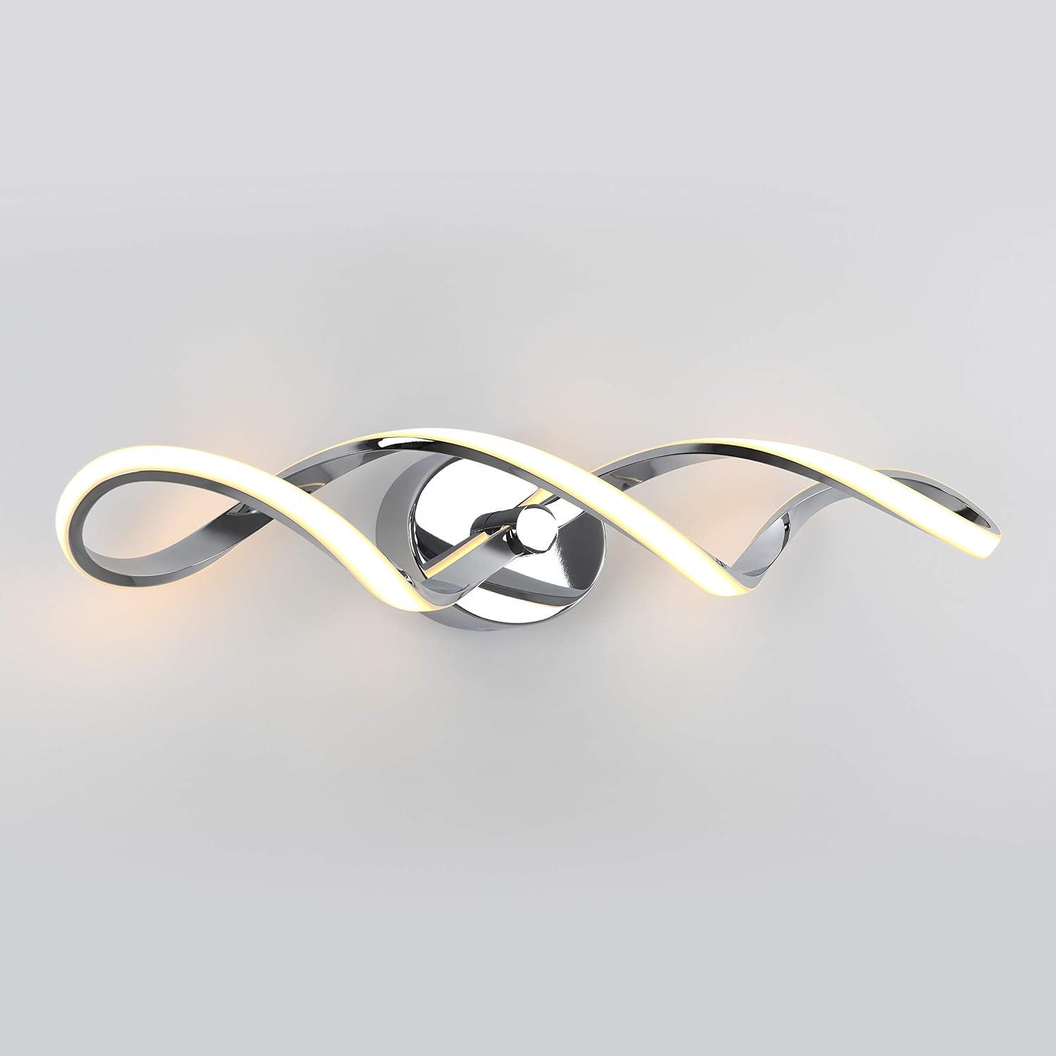 Artika Swirl 27W LED Modern Vanity Light Fixture, Chrome Finish Ideal for Bathroom Lighting, 1600 Lumens 2700 Kelvin, Made of Aluminum, No Bulb Required