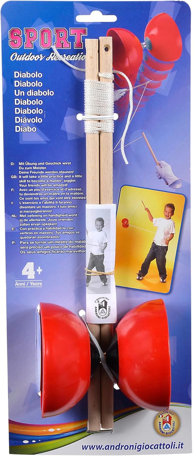 Simba Diabolo Juggling Game - Green Plastic Diabolo - Intermediate Skill Level - Ages Kid
