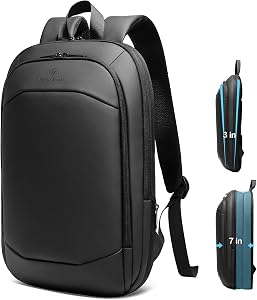 15.6 Inch Slim Lightweight Expandable Laptop Backpack for Men Women - Black | Waterproof Anti-theft High-Tech Business Travel Daypack Durable College Work Casual Computer Bag