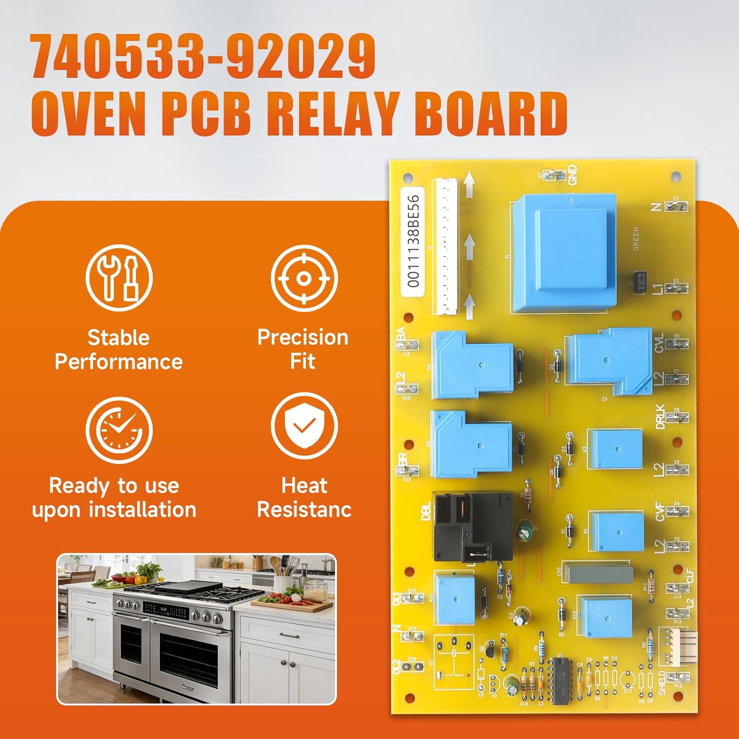 92028 New Relay Board Replacement Parts Compatible with Dacor Range Oven Accessories Replace 100-00791-02 DE81-09179A 82127 82995 740533 PCB Relay Board