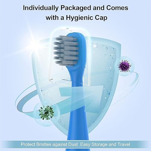 Miniatura 3 de Everystep Paquete de 8 cabezales de cepillo de dientes de repuesto para cepillo de dientes eléctrico Burst Kids, color azul