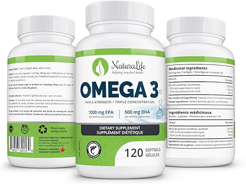 Miniatura 2 de Triple Strength Omega 3 Fish Oil Capsules High EPA & DHA 1000mg 100% Natural Essential Fatty Acids