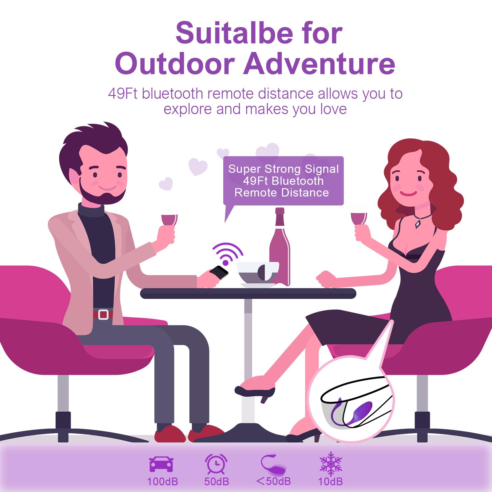 App Controlled Wearable Vibrator for Couples, Bluetooth Remote Control Butterfly Vibrator with G-Spot & Clitoral Stimulation, Rechargeable Quiet Waterproof Sex Toy for Women