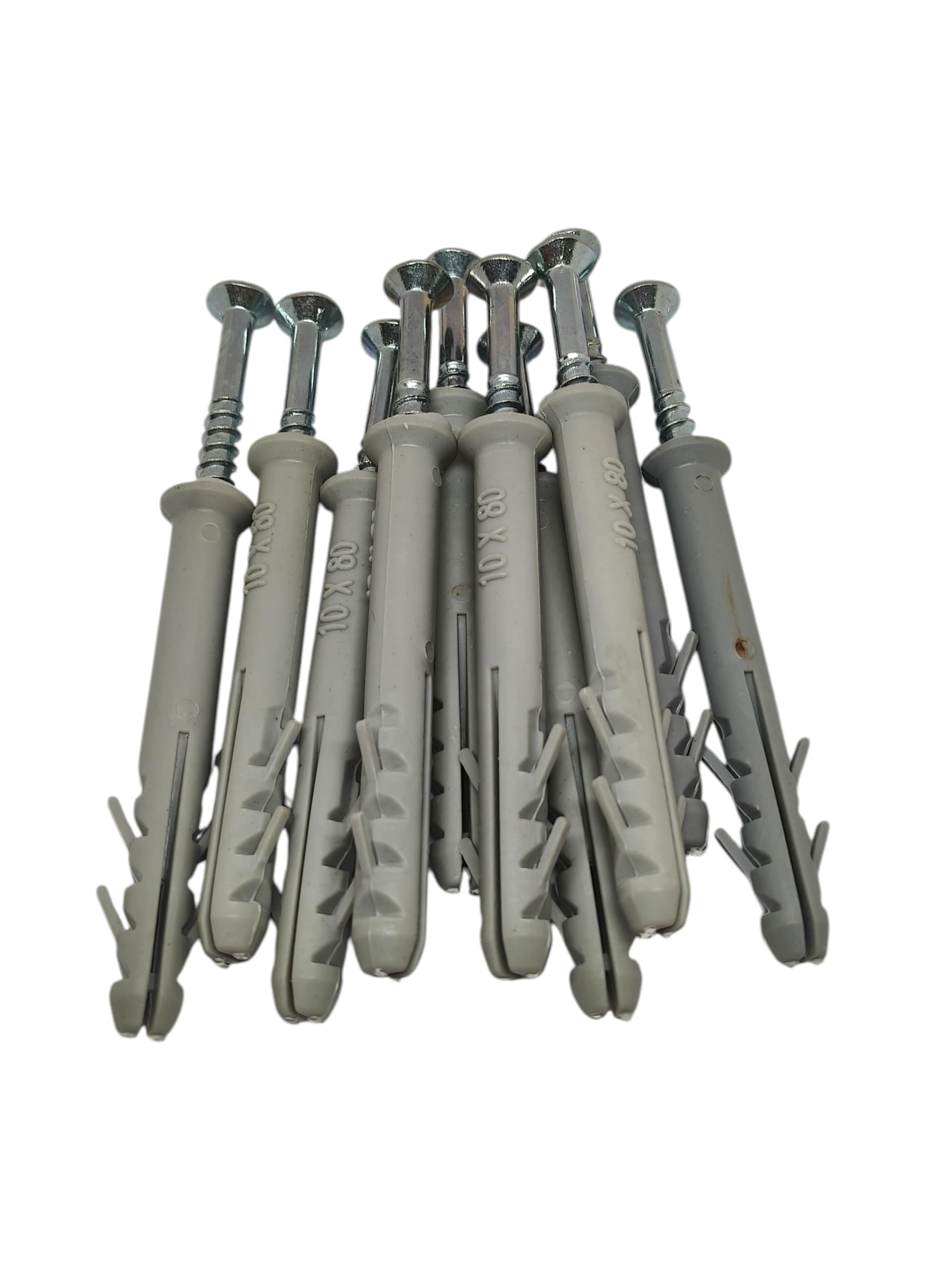 Nylon Frame Fixing Anchor Screw 10mm x 80mm Grey Pack of 10 | Expansion Wall Plug, For Concrete & Brick, Heavy Duty, Masonry Fixing, Includes Screws-image-14