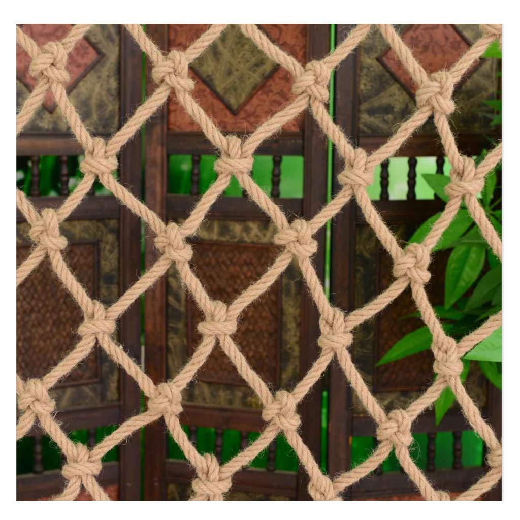 GTHTUHFD Hemp Rope Net Photo Wall Decoration Mesh Nets Non-Slip Bird Nets Garden Netting Endurance Climbing Rope Net Hemp Cargo Net Decorative Jute Hemp Netting Dia 10Mm,Yellow-5X5m(16.4X16.4ft)