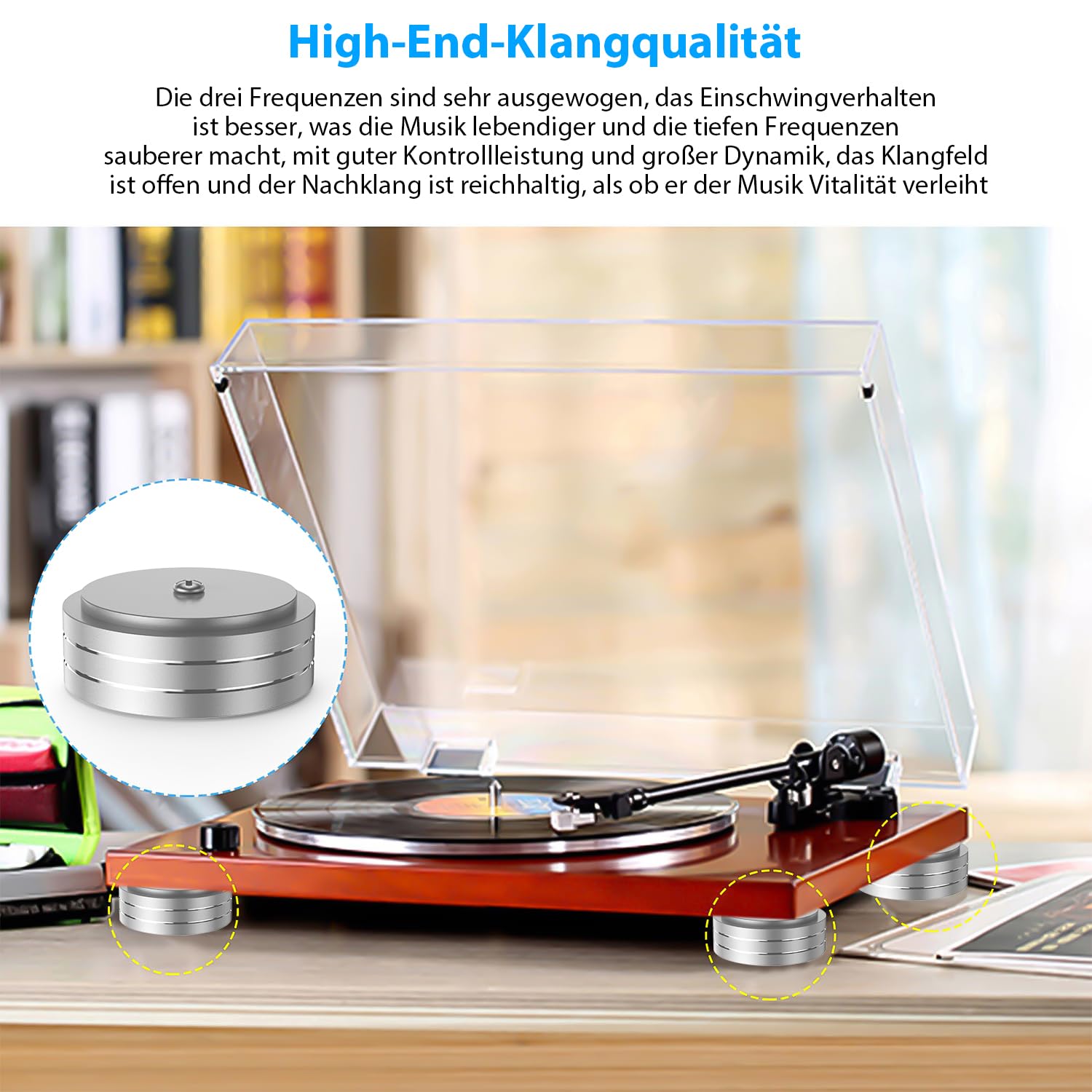 Tertullus 4 piedini ammortizzatori HiFi in alluminio 58 mm × 22 mm per subwoofer altoparlanti amplificatori giradischi