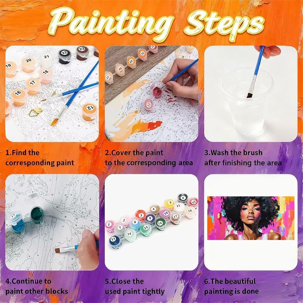 Farbe Malen Nach Zahlen Erwachsene & AnfäNger Kits, Malen Nach Zahlen Mädchen Bastelset Kinder Ab 6 Jahre, Acrylfarben DIY Set Erwachsene, Geeignet FüR Deko Wohnzimmer, Ohne Rahmen 60x120cm U-63