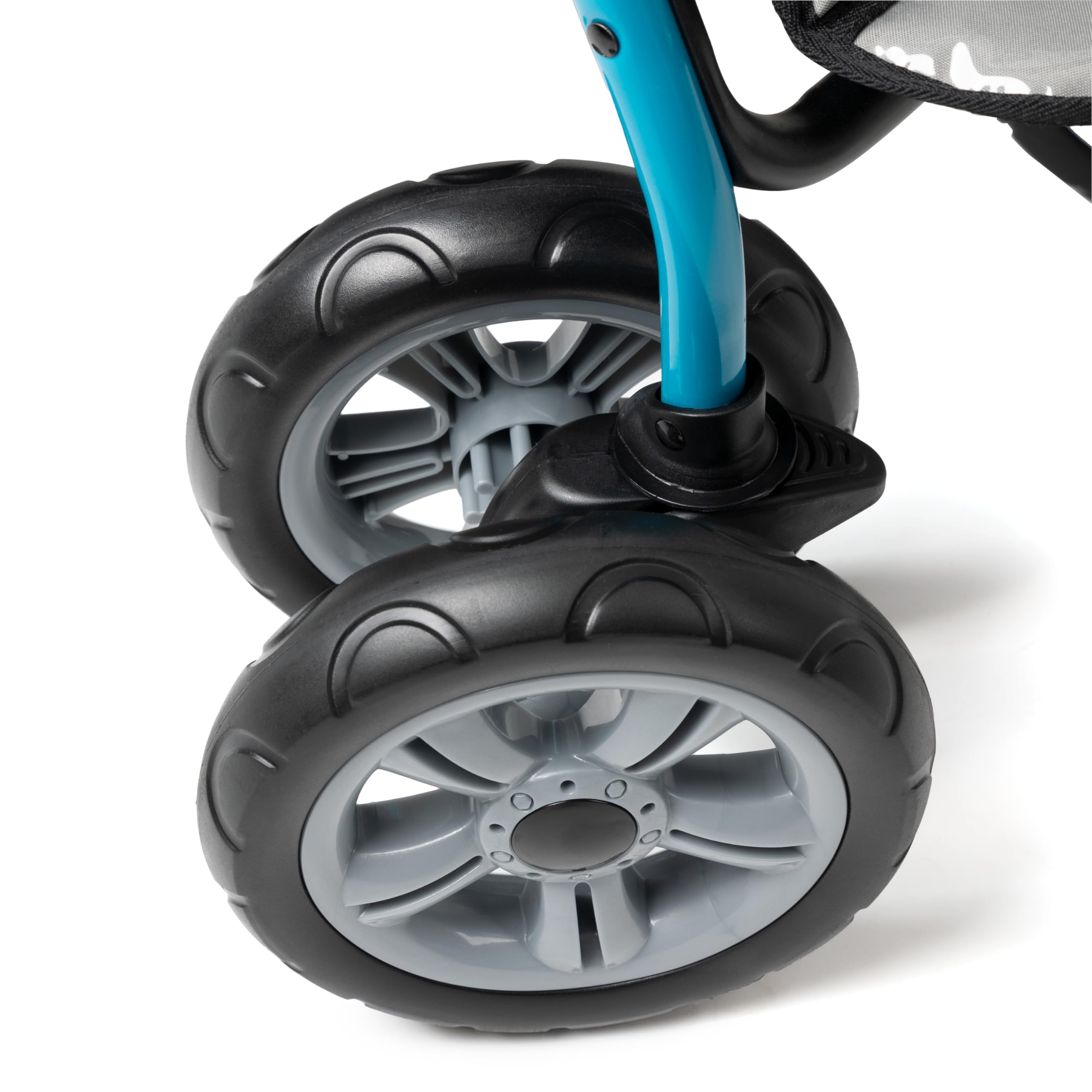 GAGGLE - Compass | Poussette triple turquoise | Poussette 3 places, pliable, facile à ranger - de 6 mois à 4 ans - Harnais 5 points ajustable | Sièges ajustables | Pare-soleil