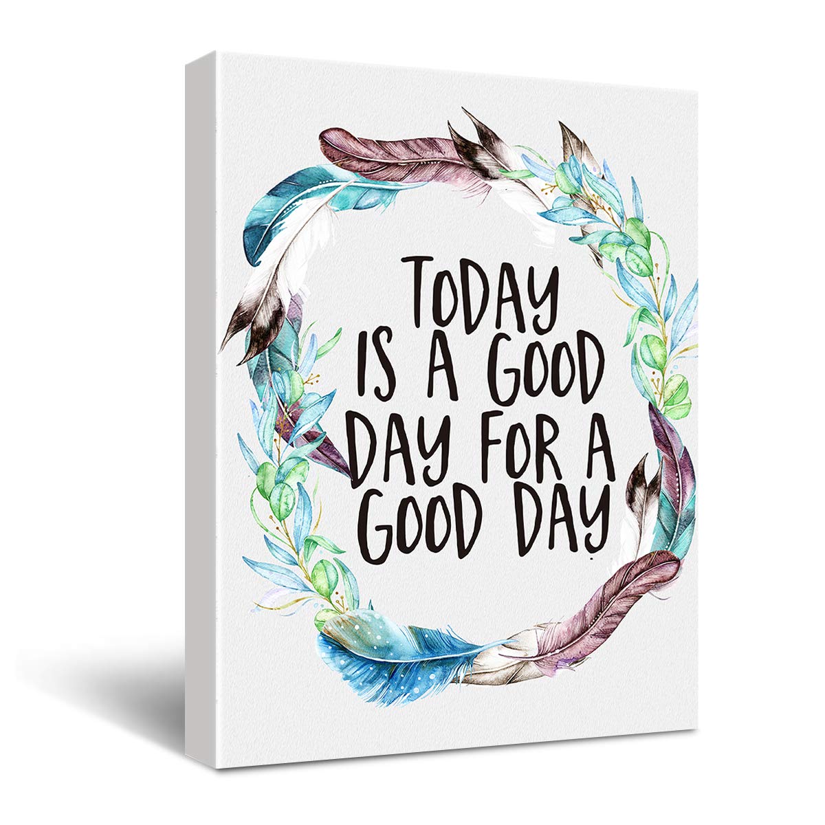 Inspirational Today is A Good Day Quotes Theme Canvas Wall Art for Office Studios School Dorm Wall Decor, Inspirational Motivational Living Room Bedroom Office Home Decor (White)