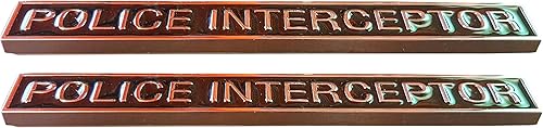 Muzzys Juego de 2 emblemas para interceptor de policía, compatible con Ford Crown Vic Victoria CVPI P71 Universal Stick On Mustang Taurus Explorer