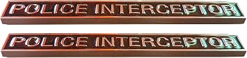 Muzzys SET OF TWO Police Interceptor Badge Emblems, Compatible with Ford Crown Vic Victoria CVPI P71 Universal Stick On Mustang Taurus Explorer Edge F150, Chevrolet Caprice Impala Tahoe, Trunk Door