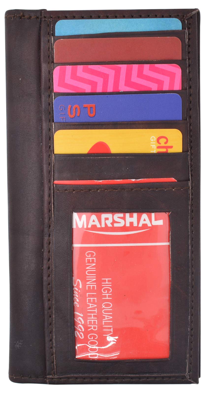 Checkbook Cover Holder Super Slim Plain Mens Womens Genuine Leather Cowhide New (Brown)