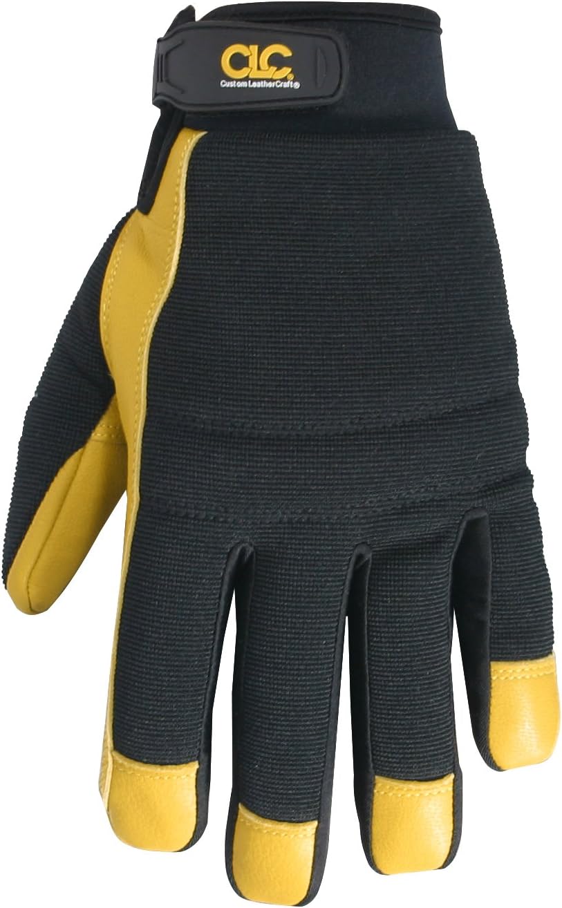 Custom Leathercraft 280XL Work Gloves with Top Grain Leather and Internal Bladder-Liner, Extra Large