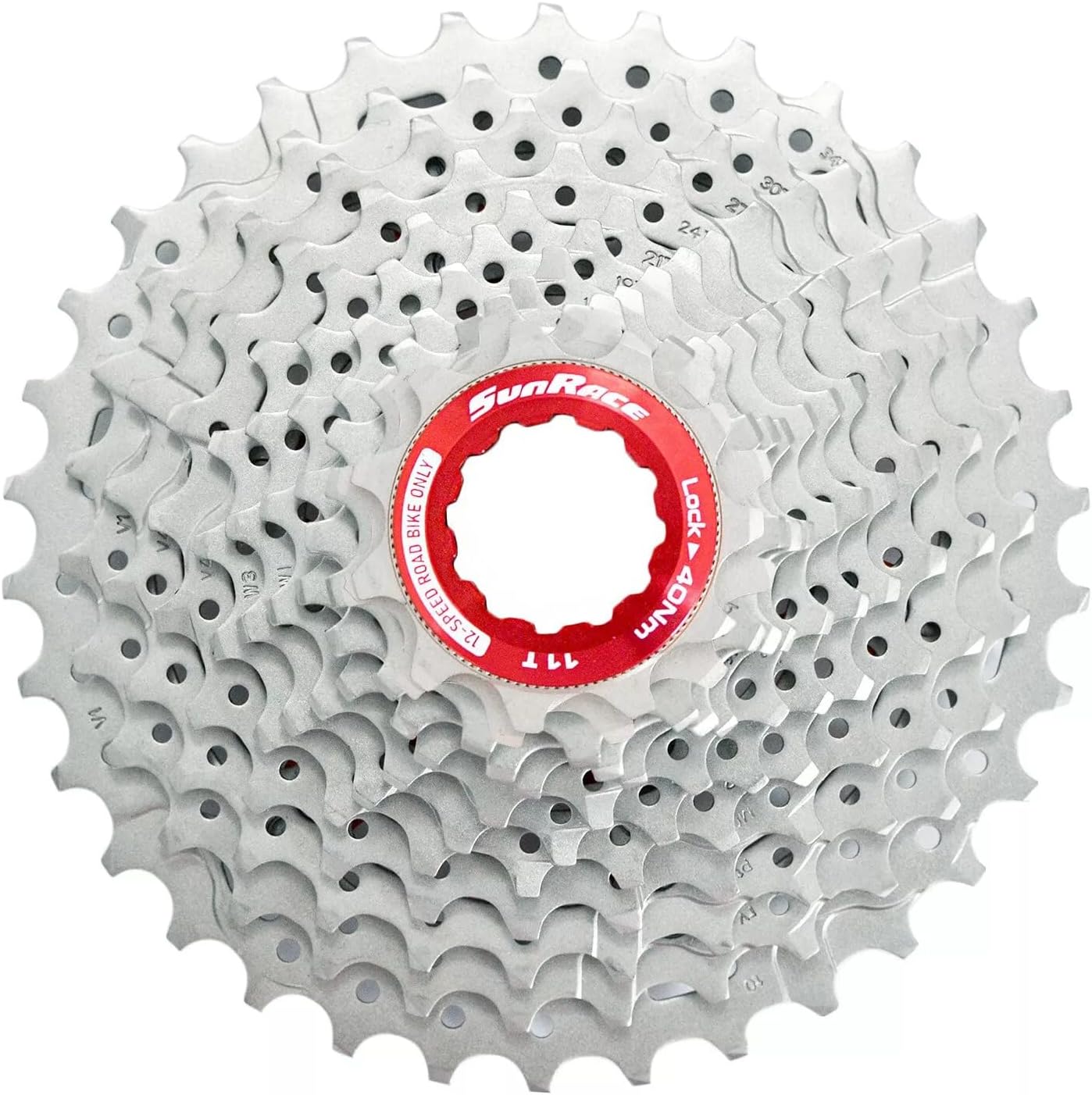 Sunrace RZ800 12 Speed Road Bike Cassette 11-30T, Silver, SR3020
