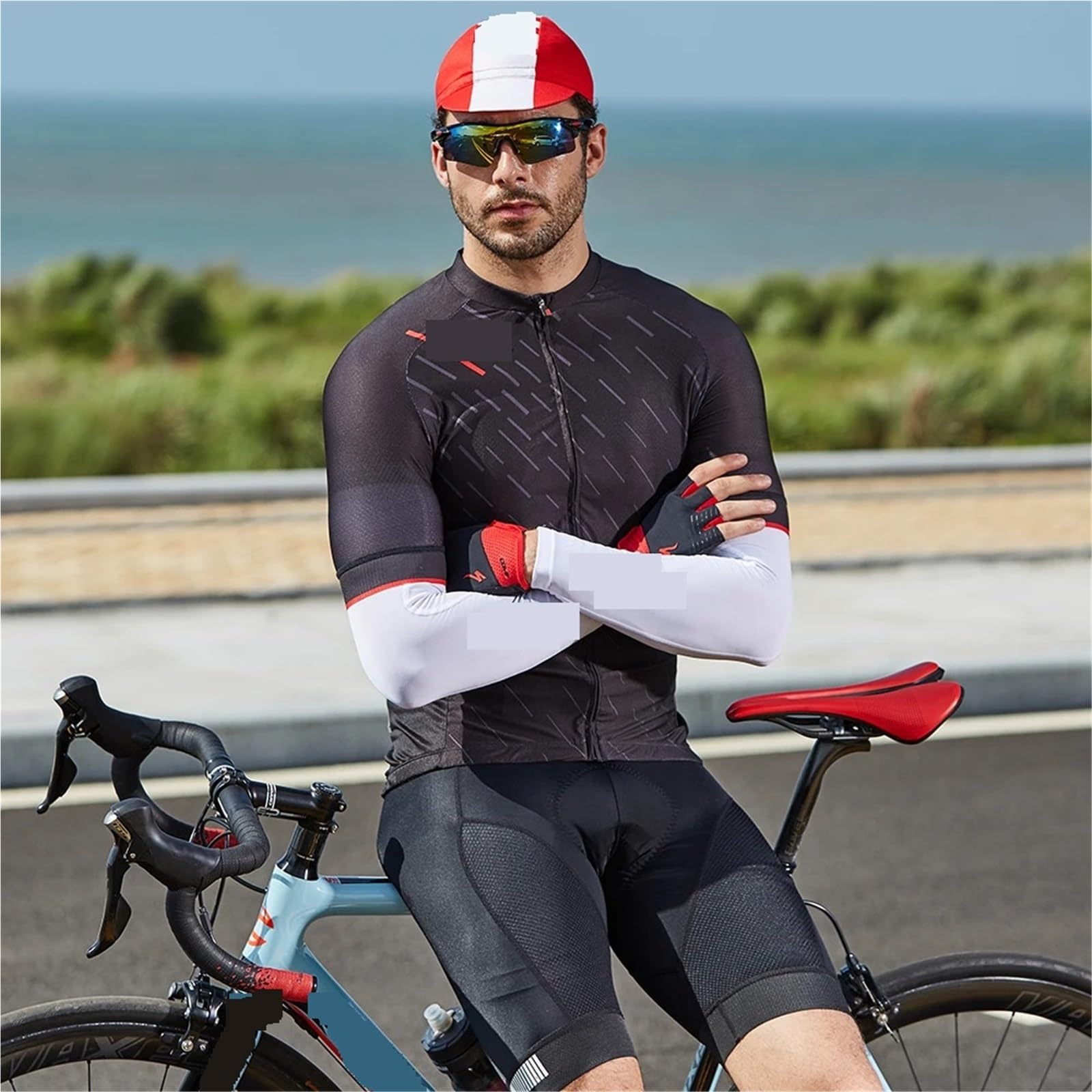 Salopette Ciclismo Uomo Pantaloncini da Ciclismo con Bretelle Uomo, Imbottiti, for Bici Corsa, Abbigliamento Sportivo all'aperto, Uniforme Traspirante