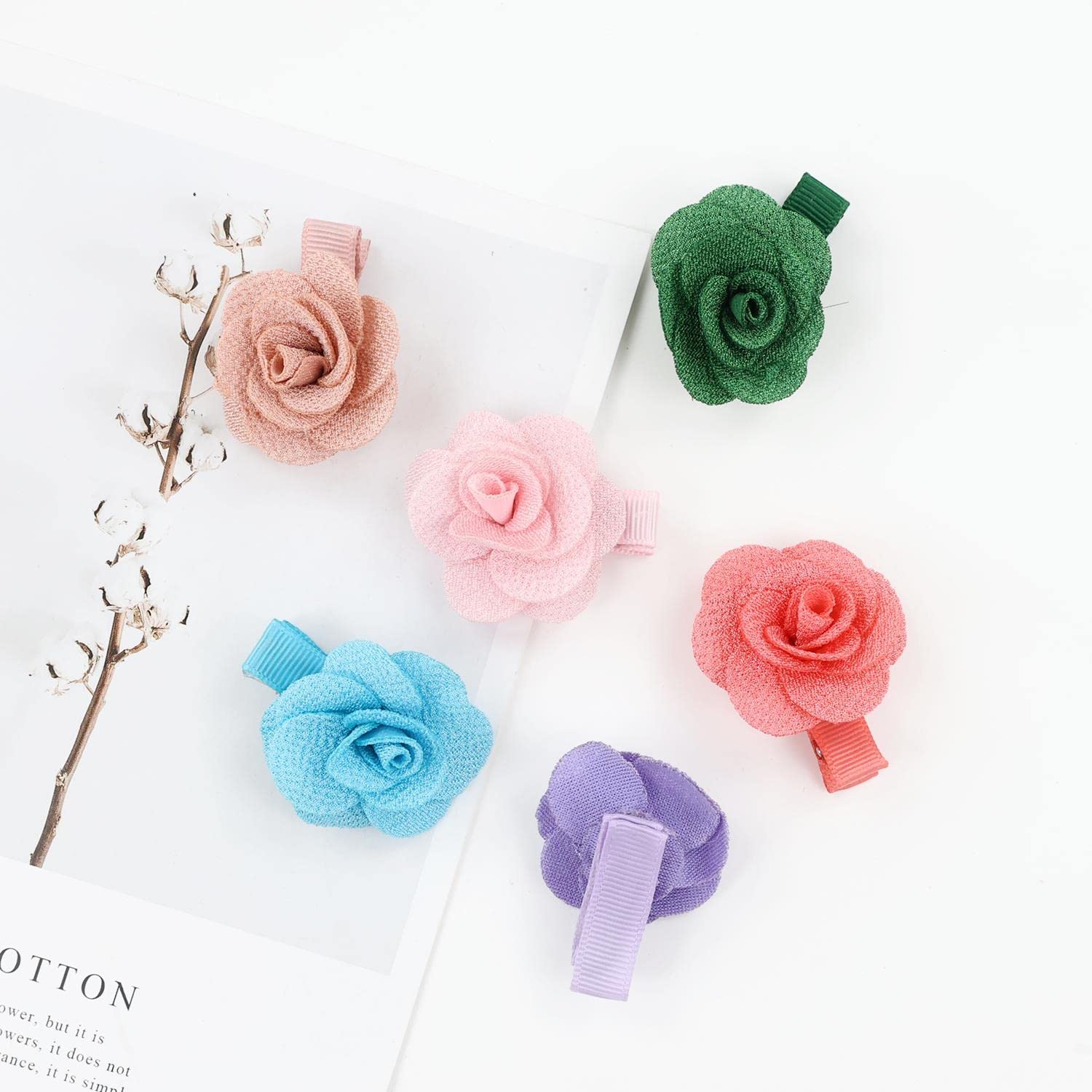 inSowni 12 Pack Flower Alligator Hair Clips Barrettes Fully Lined for Infants Baby Girls Toddlers Kids - Image 6