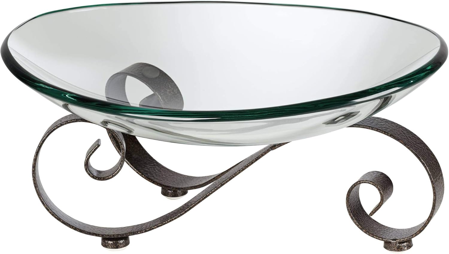 Kensington Hill Rayden Iron Scroll Stand with Oval Glass Bowl