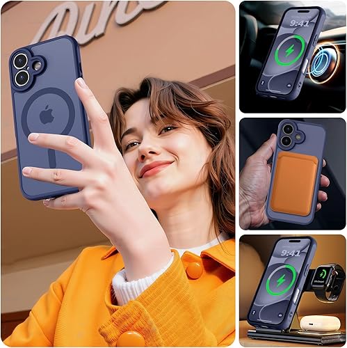 Vista 471 de MOCCA - Funda magnética resistente para iPhone 11 de 6.1 pulgadas, compatible con MagSafe, protector de pantalla de vidrio + protector de lente