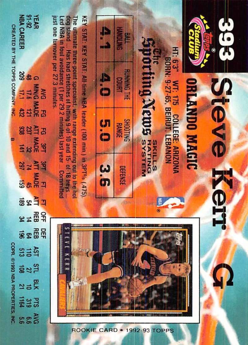 BOØWY カレンダー 1992 Amazon.com: 1992-93 Stadium Club Basketball #393 Steve Kerr