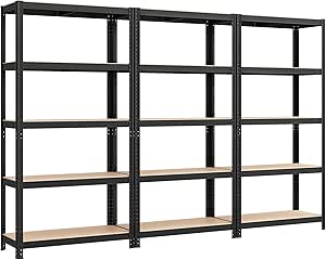 Blue Garage Shelving Units: 180 X 90 X 40cm, 5 Tier Metal Racking Storage Shelves, 875KG Capacity, Boltless Assembly, For Warehouse, Kitchen, Bedroom, Workshop, Shed - UK - View #4