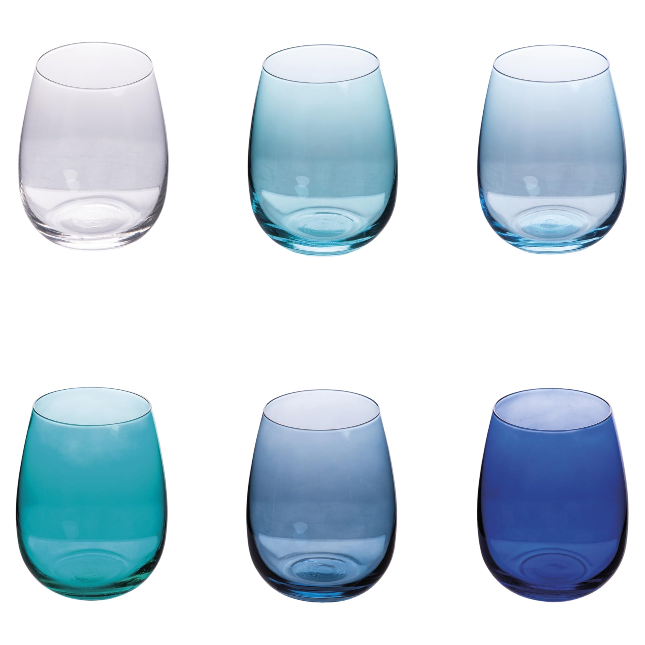 Villa d'Este Home Tivoli 1996 Set 6 bicchieri acqua 500 ml in vetro, Happy Hour Ocean
