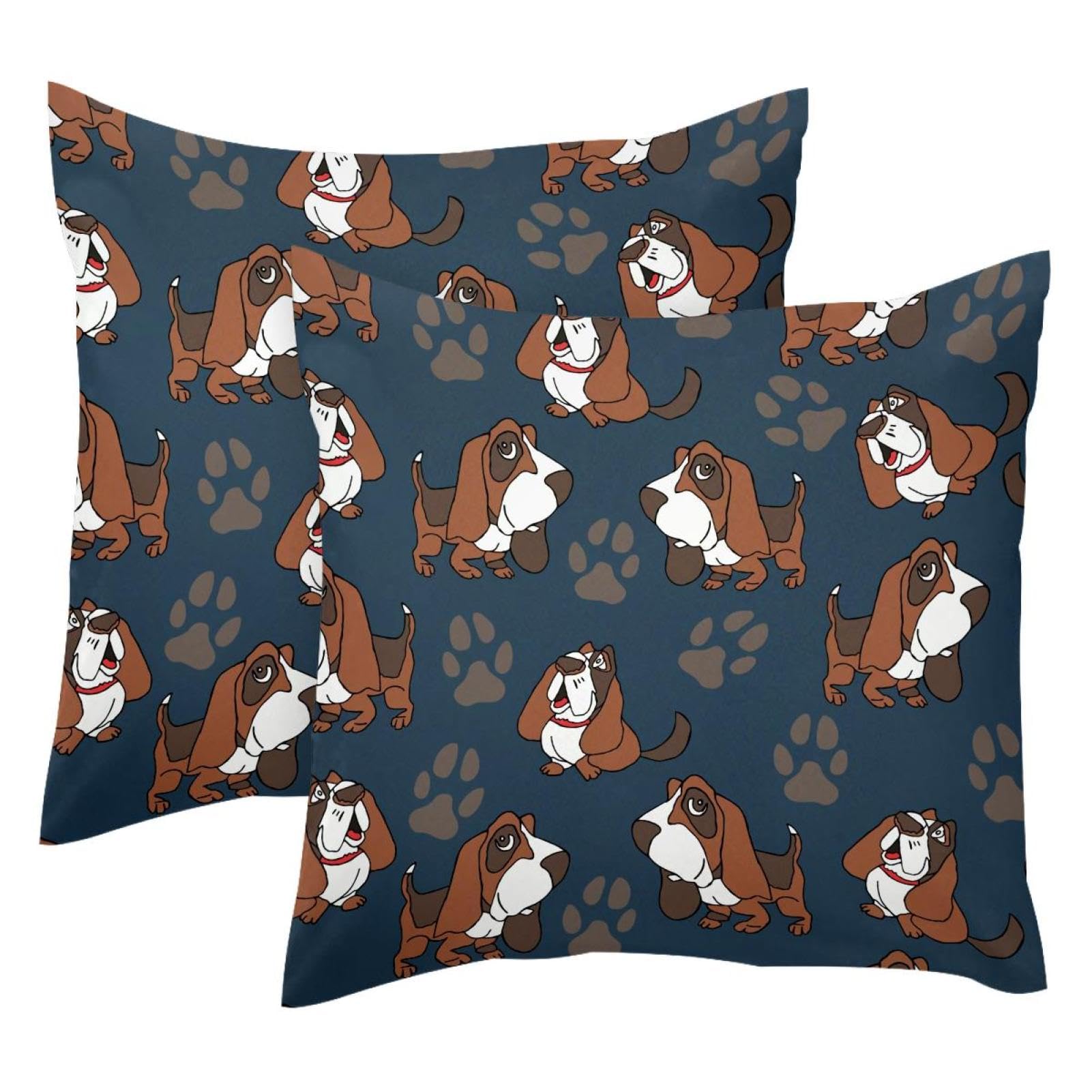 Housse de coussin velours Basset Hound au fini haut de gamme pour intérieur raffiné
