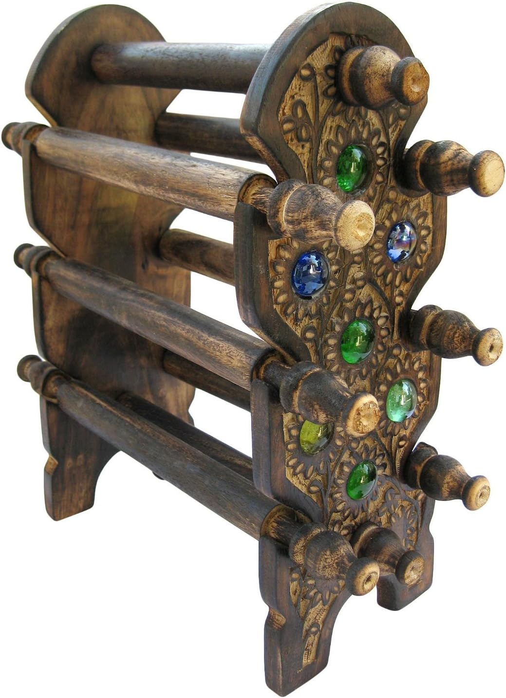 Craftgasmic Handmade Wooden Bangle Holder Jewellery Stand for Women Carving 12 Inches (Rakhi Gift For Sister)
