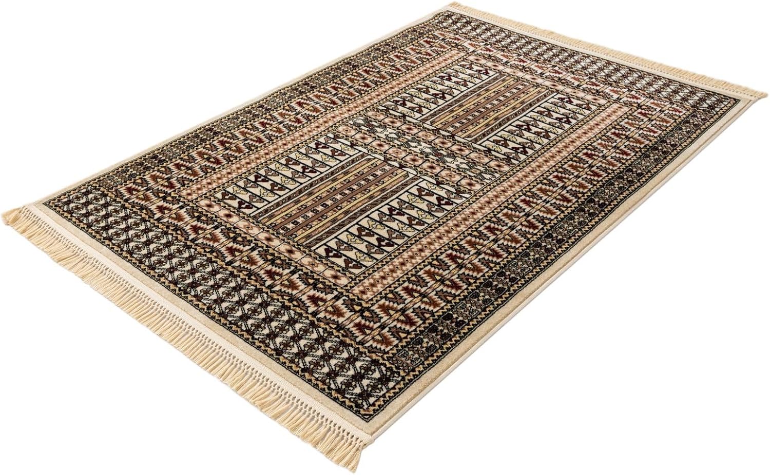 Rugs.com Bokhara Collection Rug – 4x6 Beige Medium-Pile Rug Perfect for Entryways, Kitchens, Breakfast Nooks, Accent Pieces