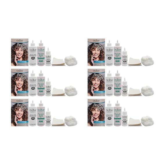 Ogilvie Salon Styles Precisely Right Professional Conditioning Home Perm Kit for Men & Women - For Normal or Hard-to-wave Hair - Heat-activated Worry-free Formula with Drip Guard - 6 Pc